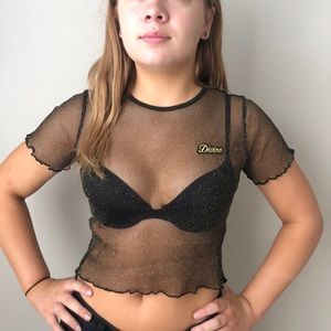 sparkling mesh divine crop top
